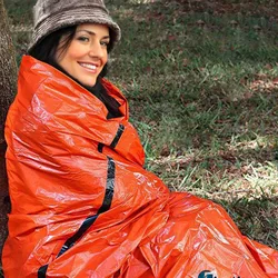 Manta de emergencia para exteriores, saco de dormir cálido de papel de aluminio impermeable de 2,1x0,9 m para acampar, supervivencia salvaje, accesorios al aire libre