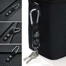 Llavero mosquetón W con brújula y termómetro – Mini para camping