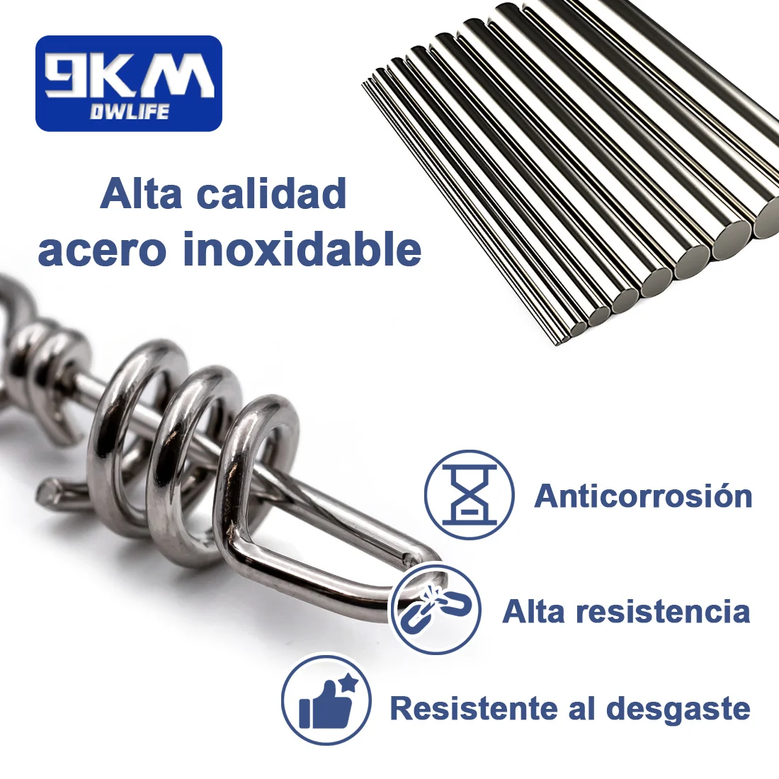 Sacacorchos giratorio de pesca, 10 ~ 30 piezas, de acero inoxidable, resistente, Conector de señuelo a presión - imagen 3