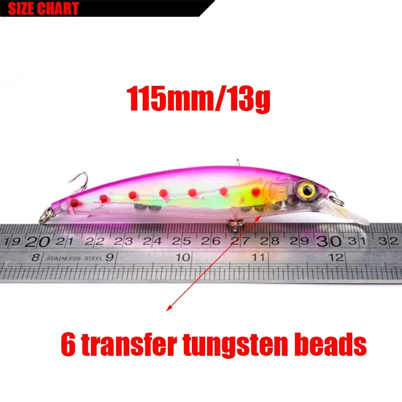 Señuelo de Pesca de pececillo láser, 11cm, 13g, Wobbler japonés, Crankbait, cebo duro Artificial con anzuelos triples, aparejos de Pesca, 1 ud.