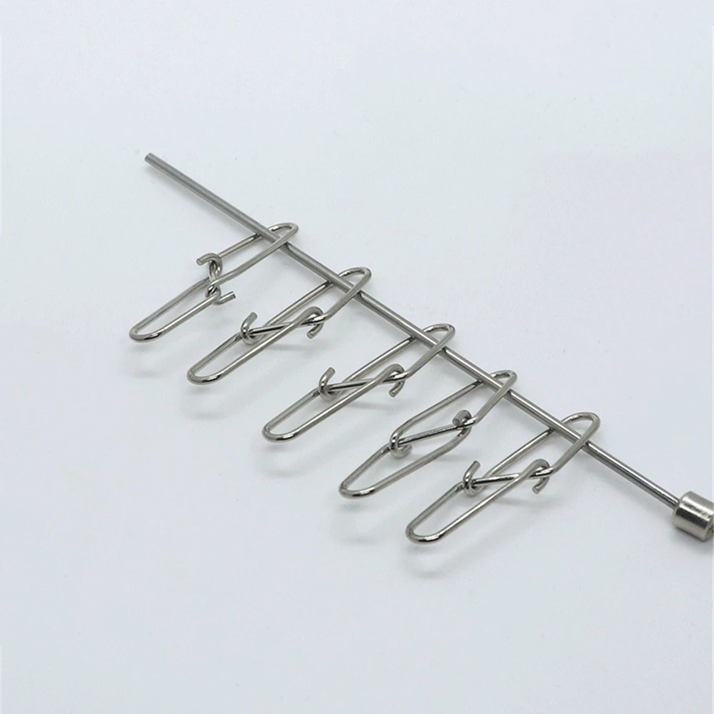 Pines de doble hebilla de diamante de acero inoxidable, Conector de rodamiento giratorio, emerillones de pesca, accesorios de aparejos, 1000pcs0 #-6 # - imagen 5