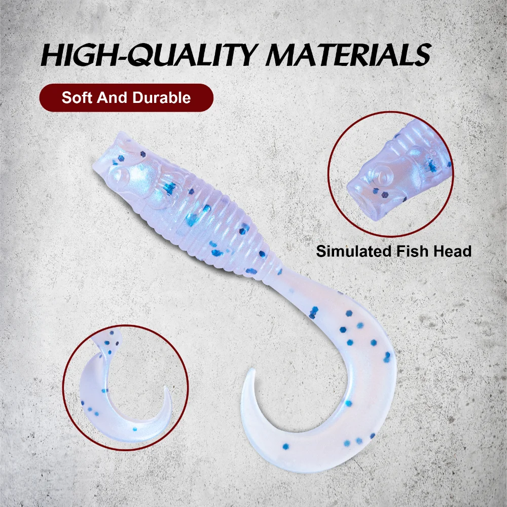 Goture 20 unids/lote juego de Señuelos de Pesca blandos Wobblers de PVC Swimbait con señuelo olor a pescado cebo de gusano 50mm 1,19g cebos artificiales Pesca - imagen 3