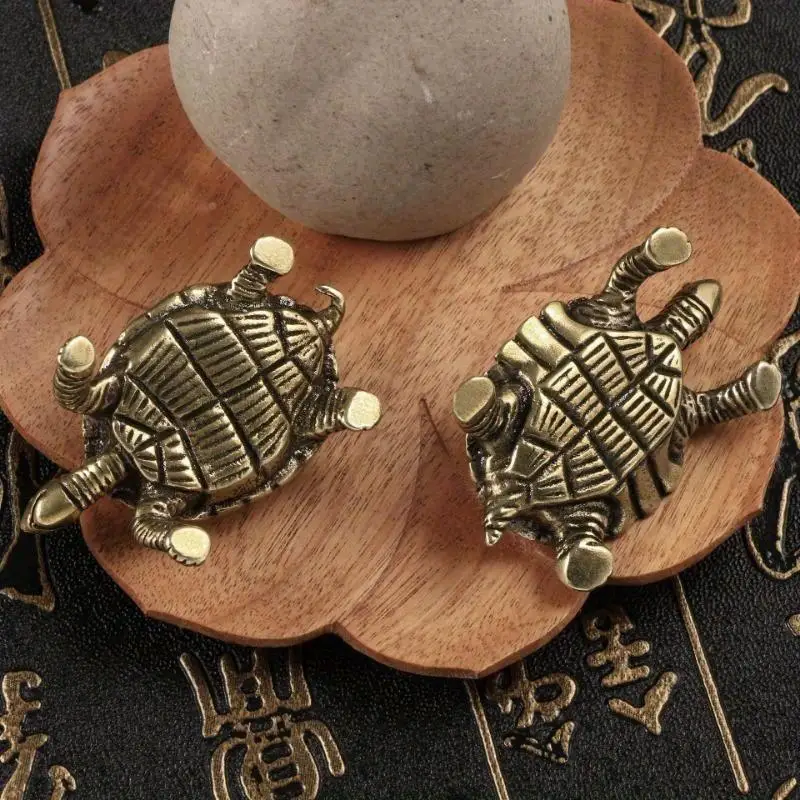 Figurita retro de tortuga de cobre para decoración - imagen 4