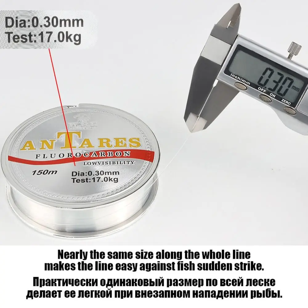 Sedal de pesca con revestimiento de fluorocarbono, 150m, 0,20mm-0,60mm, 10kg-41kg, Sedal transparente para Señuelos de Pesca - imagen 5