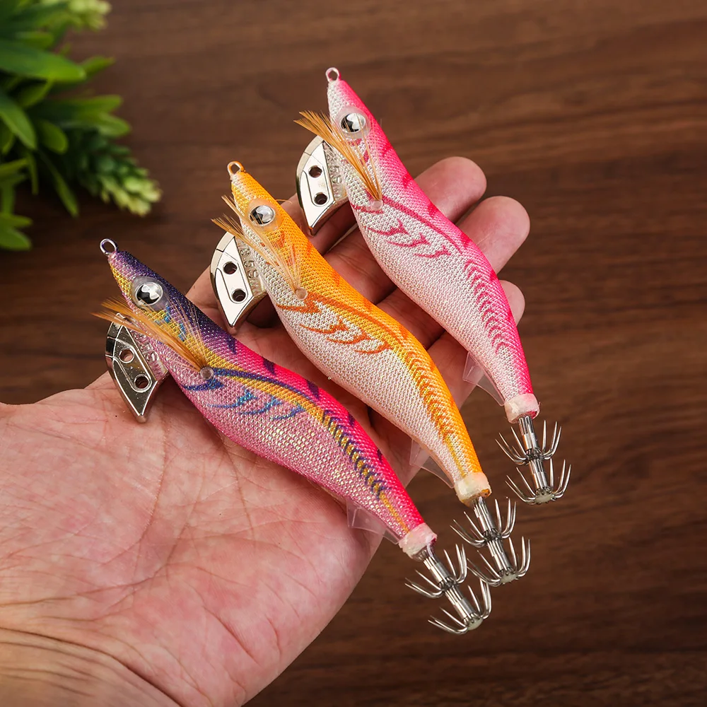 Cebo de calamar SQUID KING 3.5S #   20g anzuelo de calamar, señuelos de madera para camarones, plantillas, cebo de sepia, simulación realista, cebo de pulpo de silicona - imagen 5