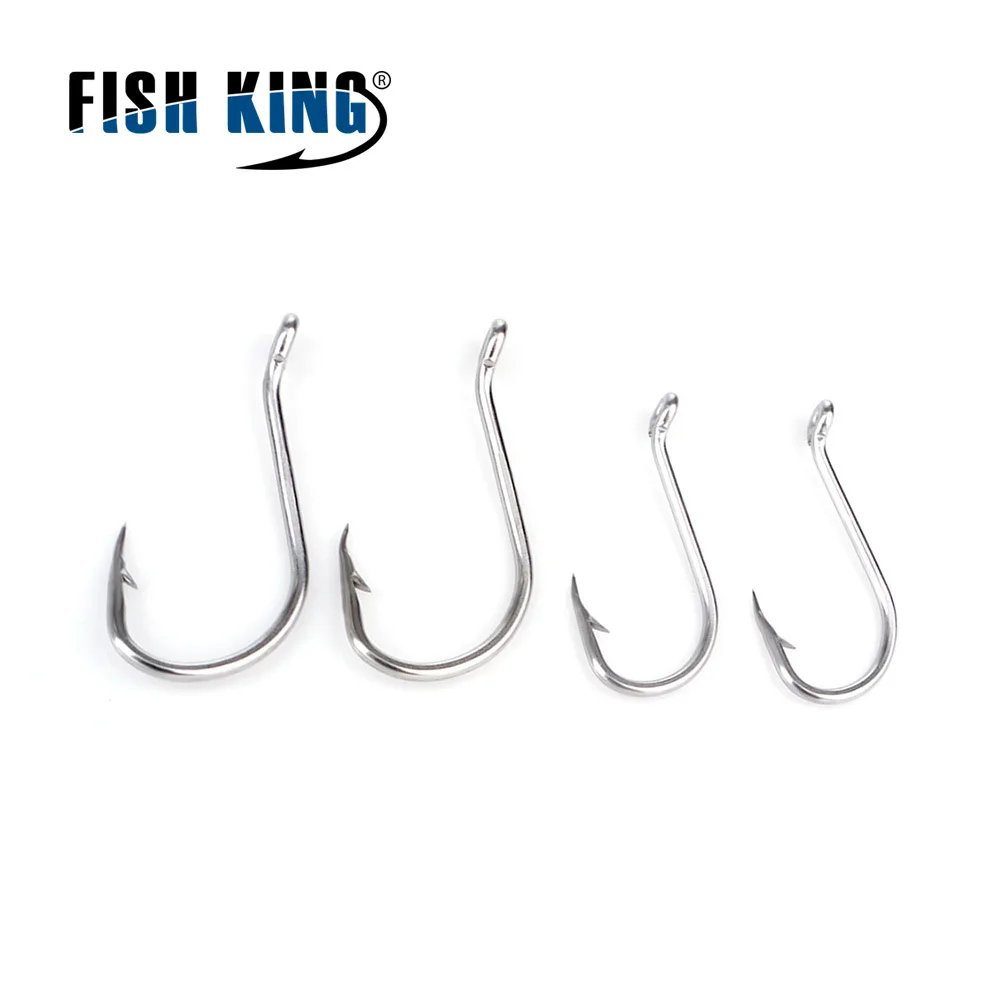 FTK 25-50 Uds 9301SS gancho de mar curvado redondo de níquel de hierro inoxidable 5/0 # -7 #   Anzuelos de pesca planos con púas Kirbed Gancho accesorio crochet - imagen 4