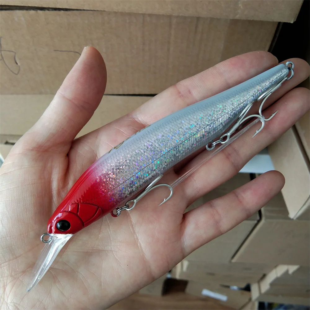 TSURINOYA-pesca de pececillos de hundimiento, 3 piezas, 115mm, 18,5g, 115S, rango máximo de 2,8 m, lubina de agua salada, pesca de Lucio, Jerkbait Artificial duro - imagen 2