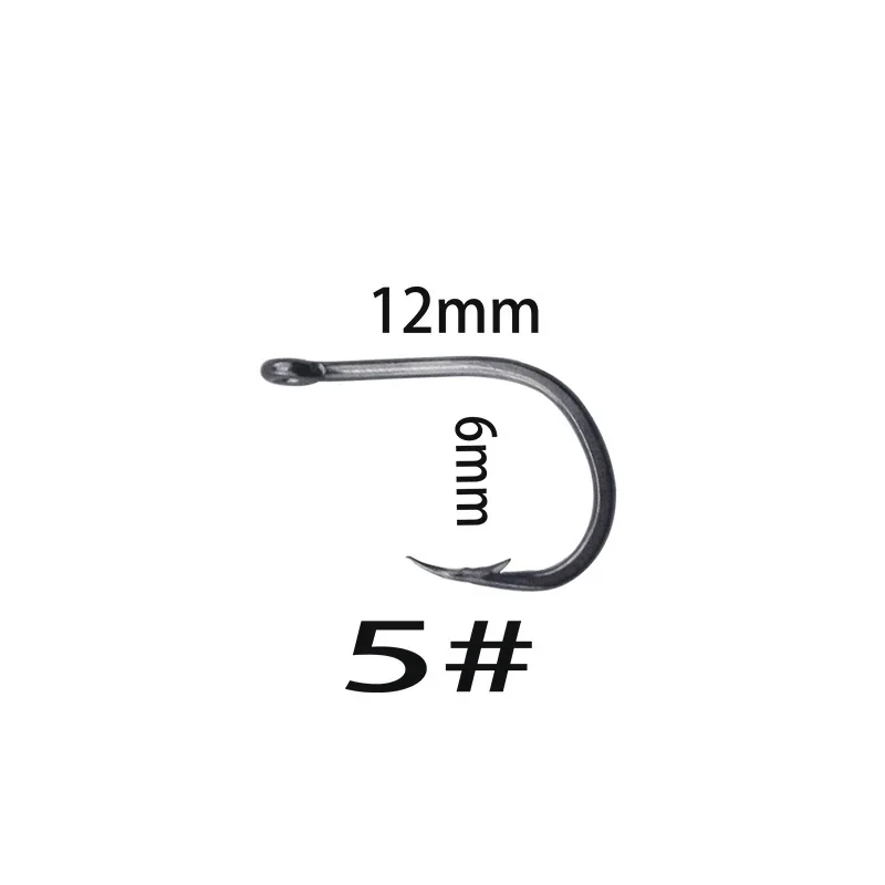 100 unids/lote anzuelos de Pesca de carpa de acero rico en carbono en anzuelos con mosca anzuelo de púas grande Pesca 2 # -13 #   Herramientas de accesorios de pesca