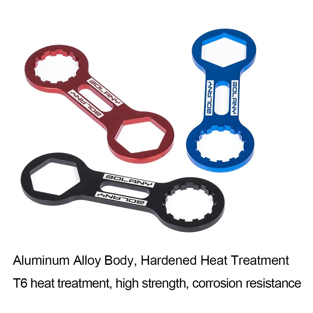 Llave de horquilla de bicicleta de montaña, llave de desmontaje, llave de horquilla de aire, negro, rojo, azul, plata, 26mm, 12T - imagen 3