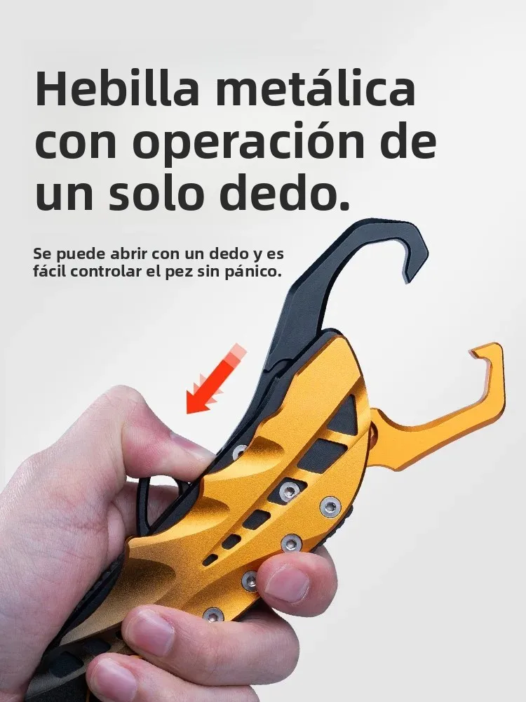 Pinza de labio de pescado plegable de aleación de aluminio para niños, alicates de pesca portátiles, gancho de agarre manual, herramienta de accesorios de pesca - imagen 4
