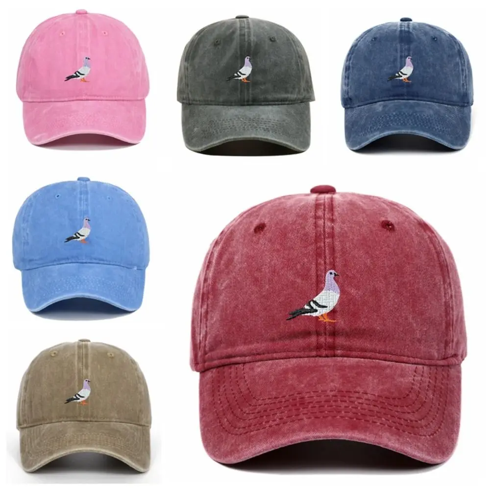 Gorras de béisbol bordadas con palomas, protección solar, sombrero para el sol informal diario de verano, sombrero deportivo de algodón lavado ajustable para todas las estaciones - imagen 3