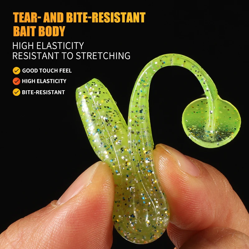 2020 nuevos señuelos blandos supercontinentes cebos señuelo de pesca Leurre Shad cebo de silicona de doble Color cola en T - imagen 5