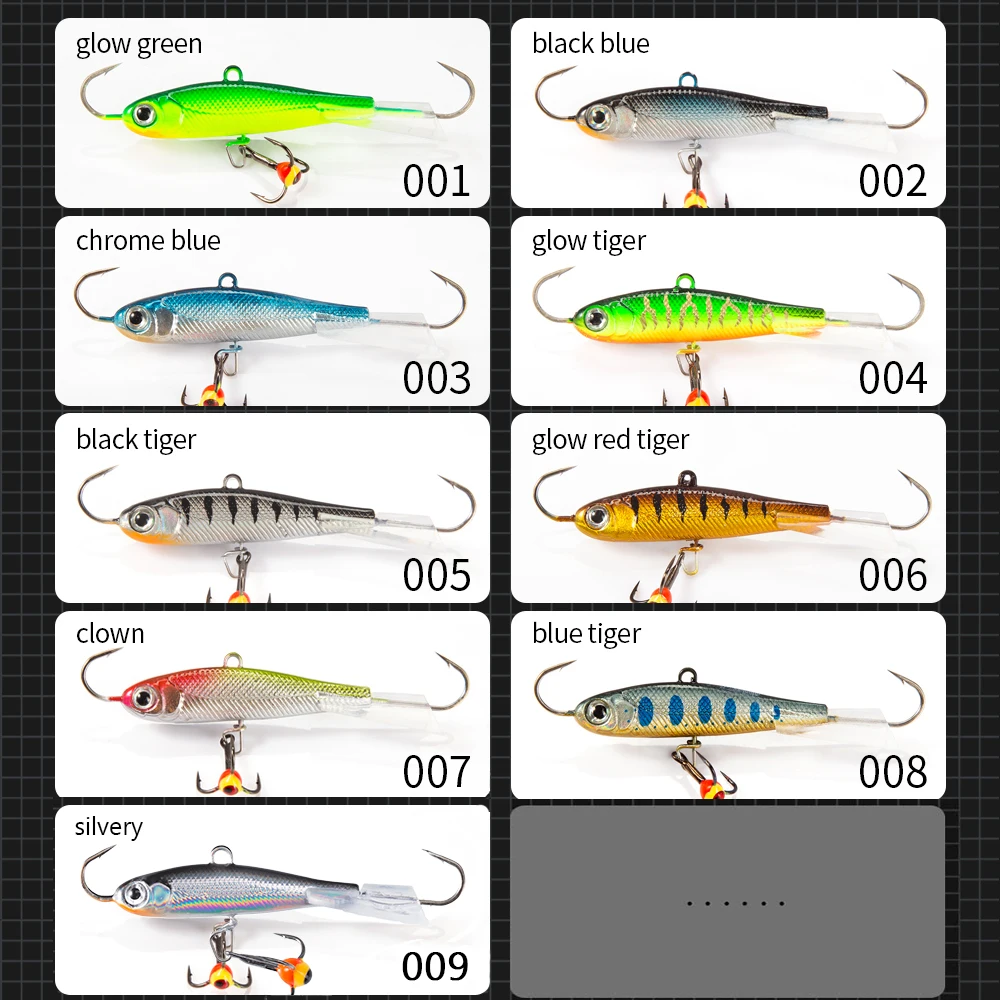 Hunthouse-señuelo de pesca en hielo para invierno, Jigging, 50mm/10g, 65mm/19g, 75mm/32g, plantilla de equilibrio de vibración, cebo Wobbler para lubina, perca - imagen 5