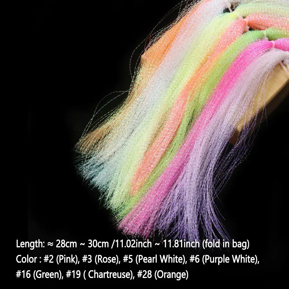 Bimoo 7Packs Twisted Holographic Flashabou Tinsel Crystal Flash Tinsel For Jig Hook Lure  Flies Tying Sabiki Rig Making Material - imagen 2