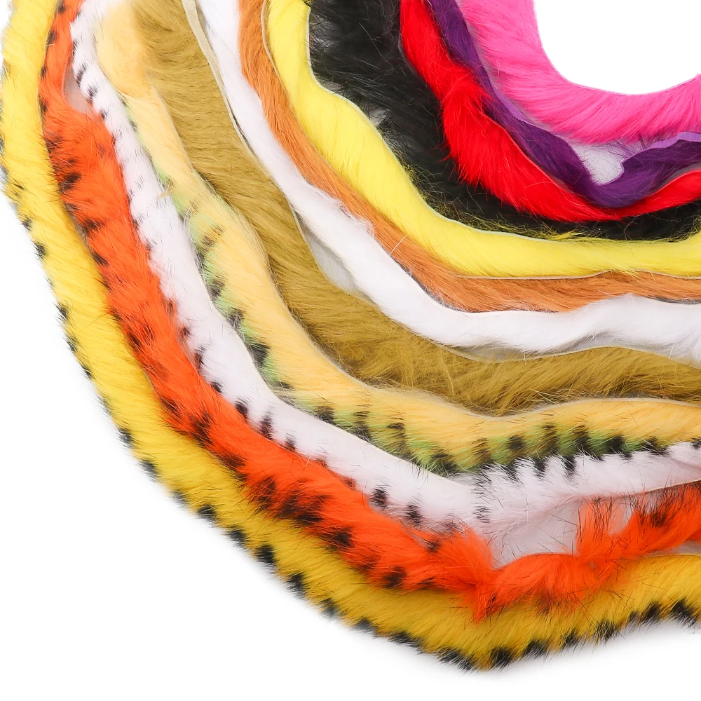 ICERIO-tiras de conejo de latón para pesca, señuelo de pesca con mosca, color negro, 5mm X 35CM - imagen 4