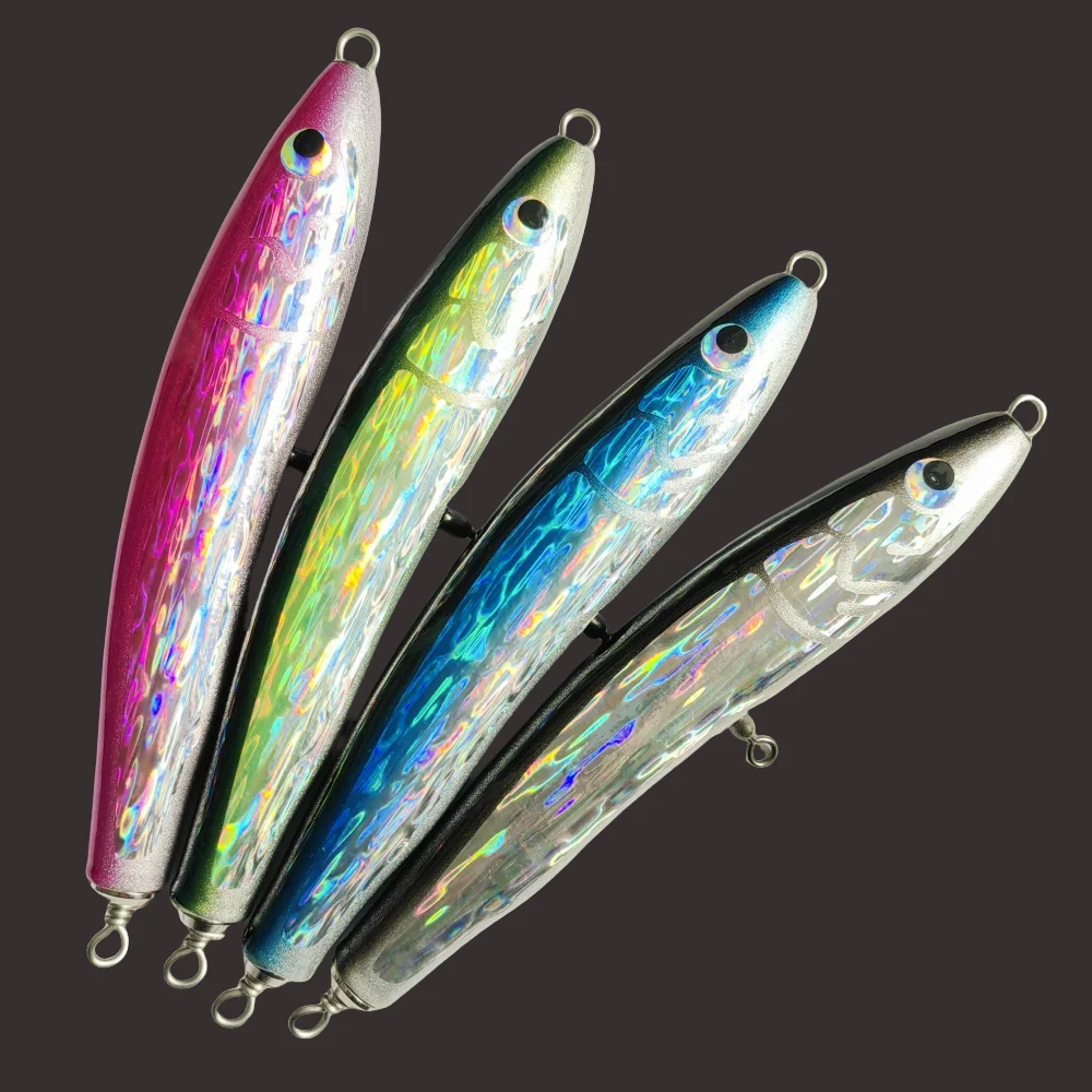 Señuelos de pesca Popper de madera, 16,5 cm, 55g, gran juego, superficie Topwater, cebo tipo lápiz, Fishi de carpa de agua salada de aguas profundas - imagen 5