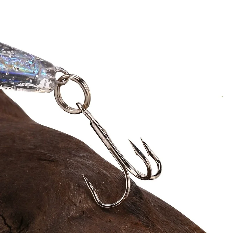 Señuelo de pesca de aleación de Zinc fundido largo, cebo blando integrado, 14g, 8,5 cm, señuelos artificiales que se hunden aerodinámicos, lote de 2 piezas en oferta - imagen 4