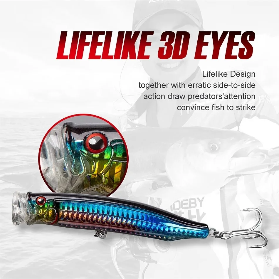 2 uds 150mm 5,5g señuelo de Pesca flotante Trolling Popper cebo agua salada Topwater Wobblers Jerkbait para GT atún Pesca - imagen 3