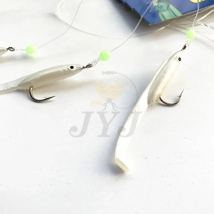 Sabiki señuelo de pesca suave, anzuelo de cuerda falsa, señuelo Sabiki, 6 paquetes por lote - imagen 5