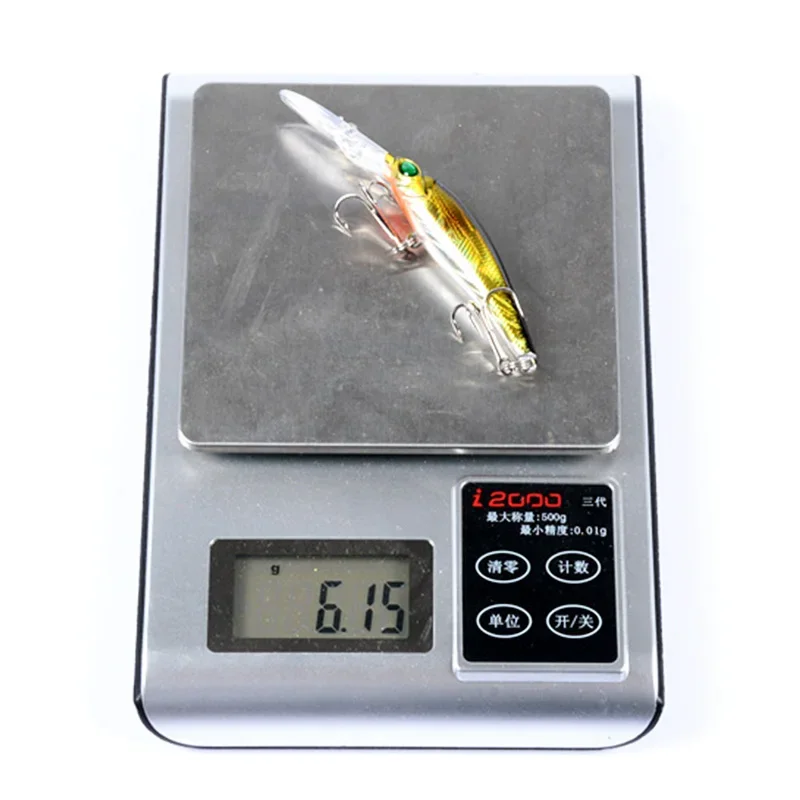 1 Uds señuelo de Pesca Minnow 95mm 6,1g cebo duro Pesca Wobbler Pesca Crankbaits artificiales cebos de manivela Señuelos de Pesca flotantes - imagen 4