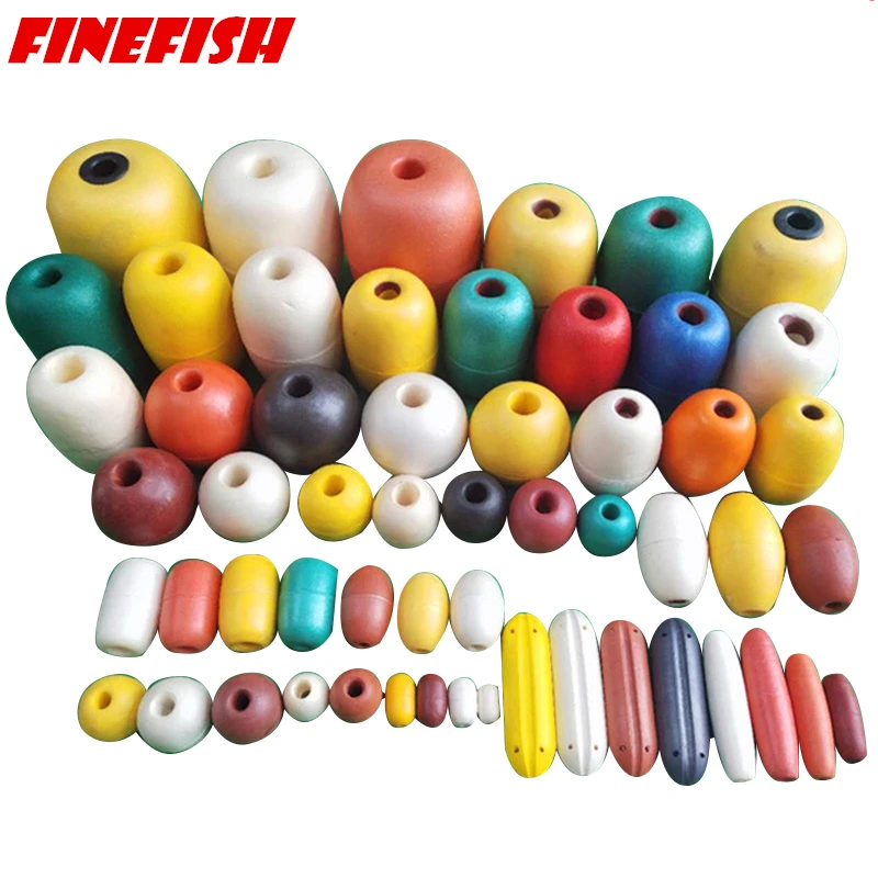 Finefish 20 unids/lote bola flotante para red de pesca jaula tirar red agua PVC bola flotante espuma flotador tirar red accesorios de pesca