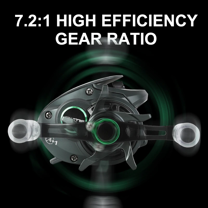 Carrete de pesca BILLINGS Baitcasting 7,2: 1 relación de engranaje de alta velocidad carrete de pesca ligero arrastre máximo 6KG con carrete de Metal - imagen 3