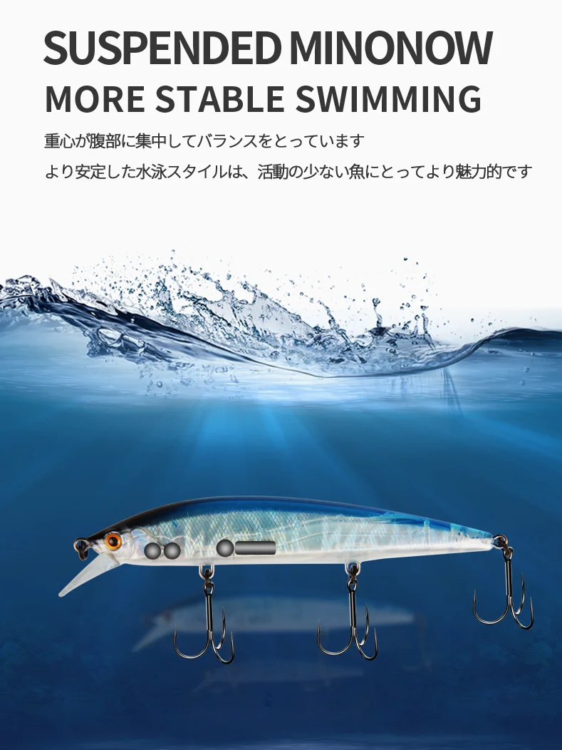 BEARKING 110mm 16g aparejos de pesca calientes A + sistema de tungsteno Señuelos de pesca cebo de pececillo cebo suspendido 16 colores para elegir - imagen 4