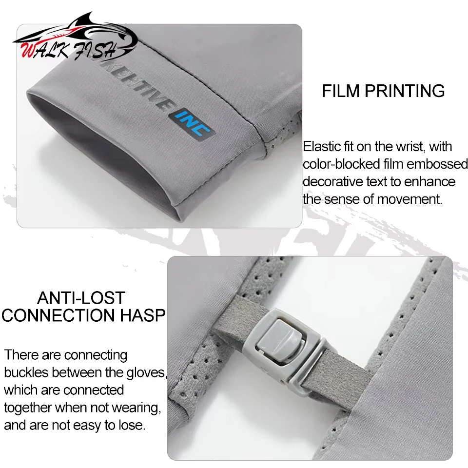 WALK FISH 1 par de guantes de pesca de verano protección solar ciclismo conducción al aire libre escalada de montaña senderismo bicicletas eléctricas al aire libre - imagen 5