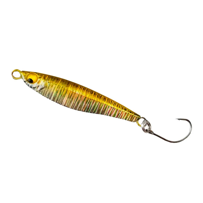 SWOLFY 5 uds Mini Jig Señuelos de Pesca 5g 3g cebo biónico Artificial duro pez pequeño anzuelo único plantilla flujo cebos de trucha pesca - imagen 5