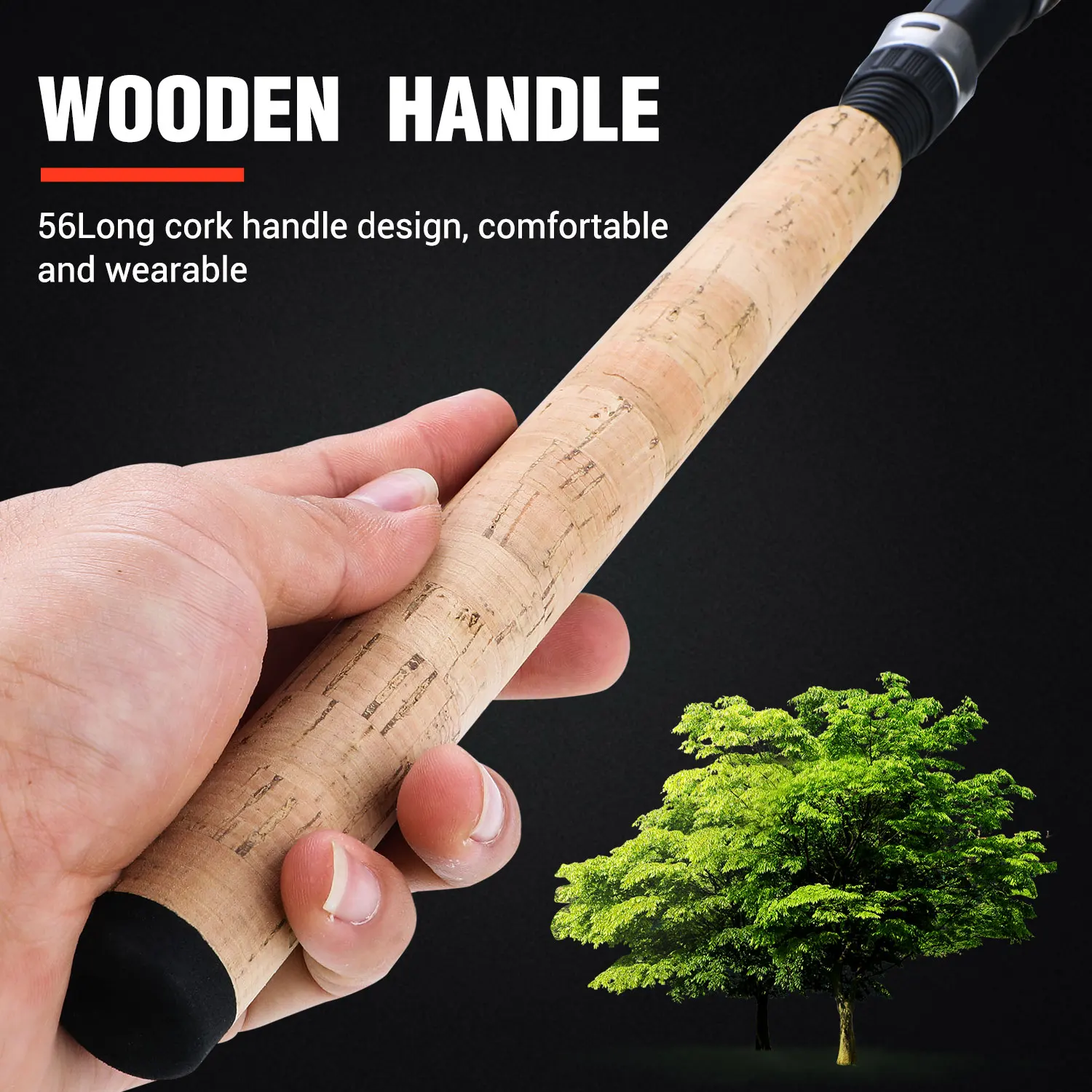 Experimente la comodidad de un mango de madera duradero diseñado para un uso duradero