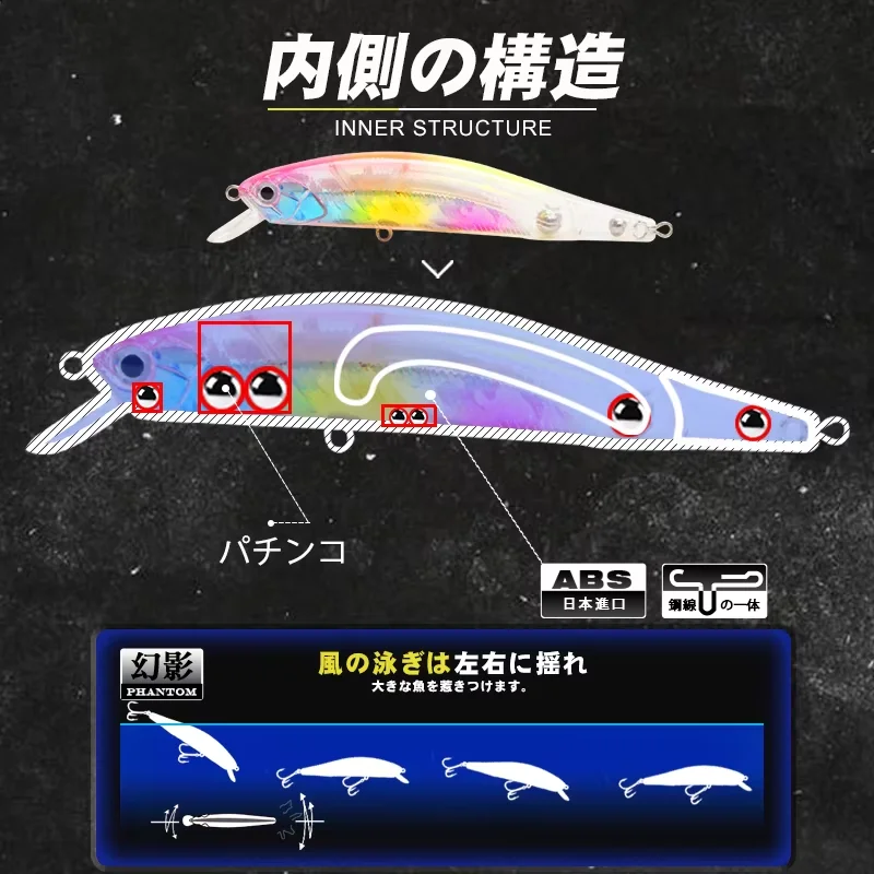 Señuelos Minnow flotantes para lubina y lucio 95 mm D1 – Juego de 3
