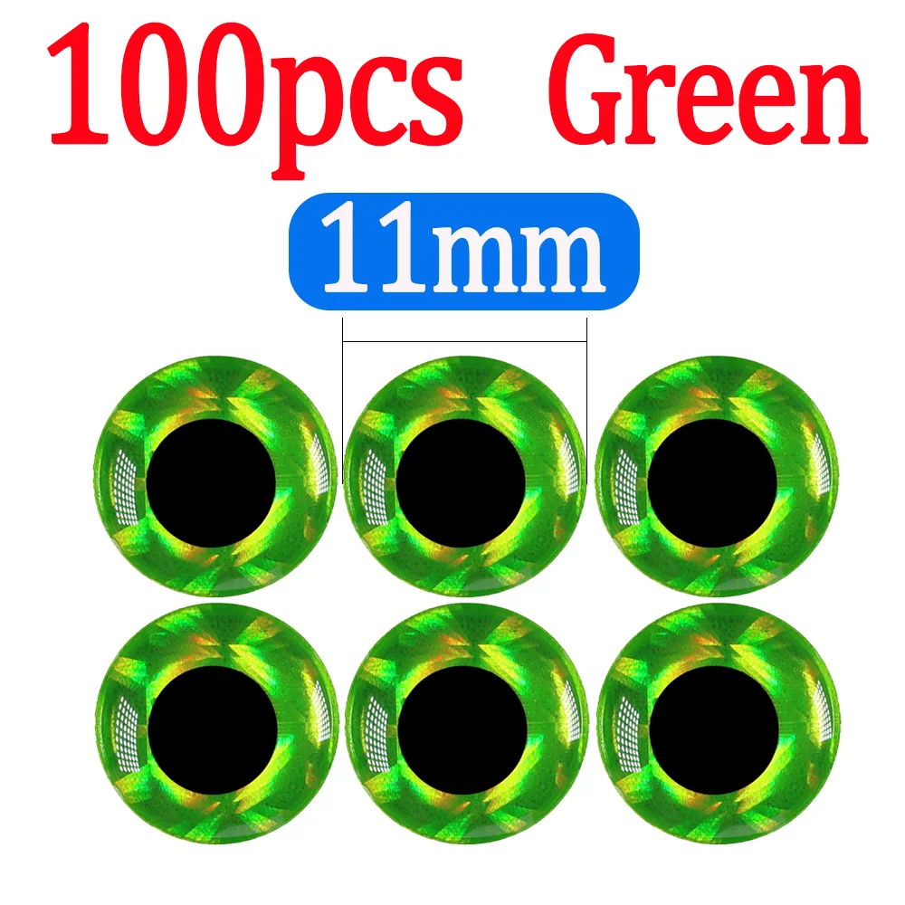 100pcs Green 11mm