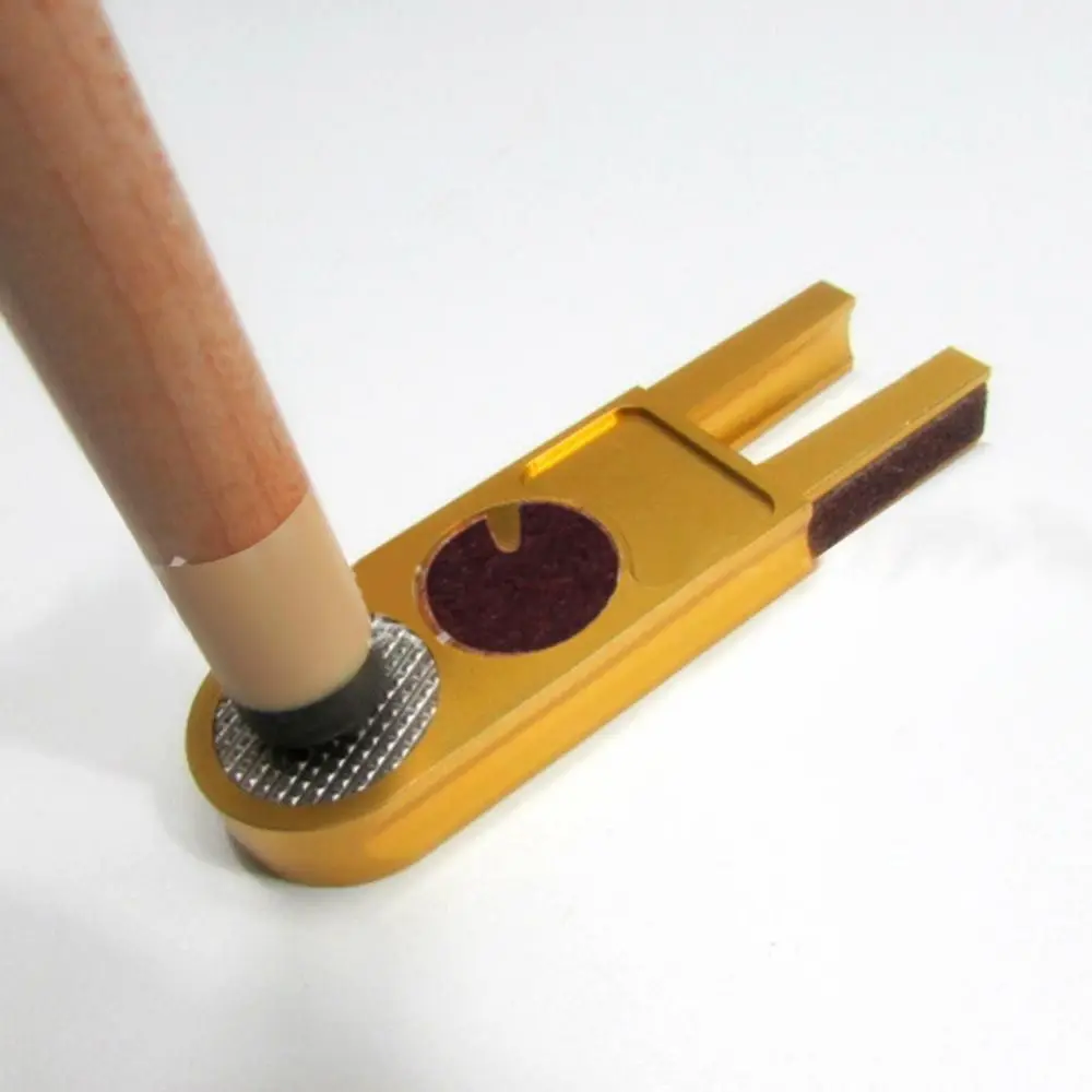 Herramienta de reparación para taco de billar, recortador de puntas en forma de U, moldeador de Dime, quemador de taco de billar, aleación multifuncional, Taco de billar - imagen 5