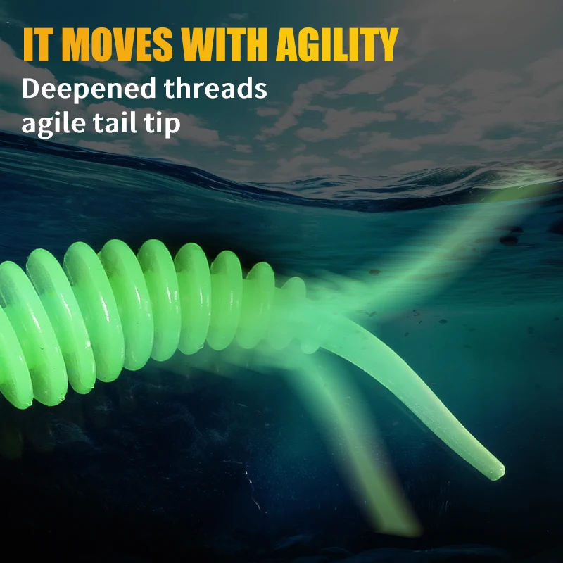 Cebo de gusano supercontinente, cebo suave Tanta 40mm 63mm, Señuelos de pesca con olor a sales, señuelo de pesca de silicona suave - imagen 4