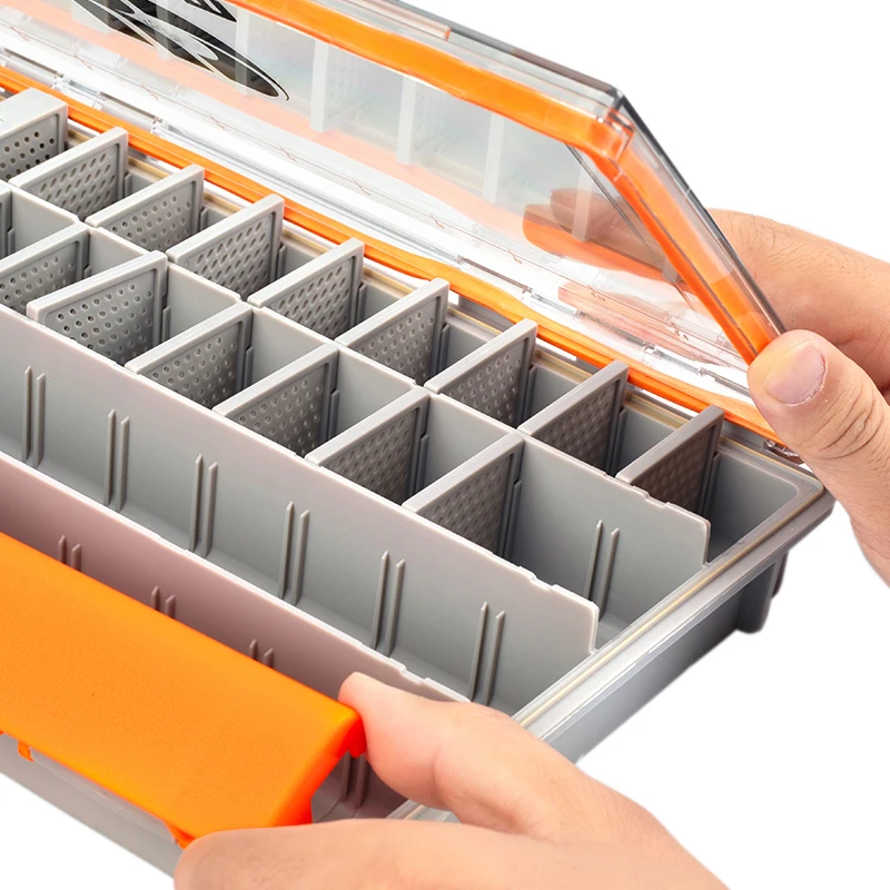 Kingdom 3700 3600 Caja de aparejos de pesca Caja de almacenamiento organizadora de señuelos impermeable grande con divisores extraíbles para cebos duros y herramientas - imagen 4