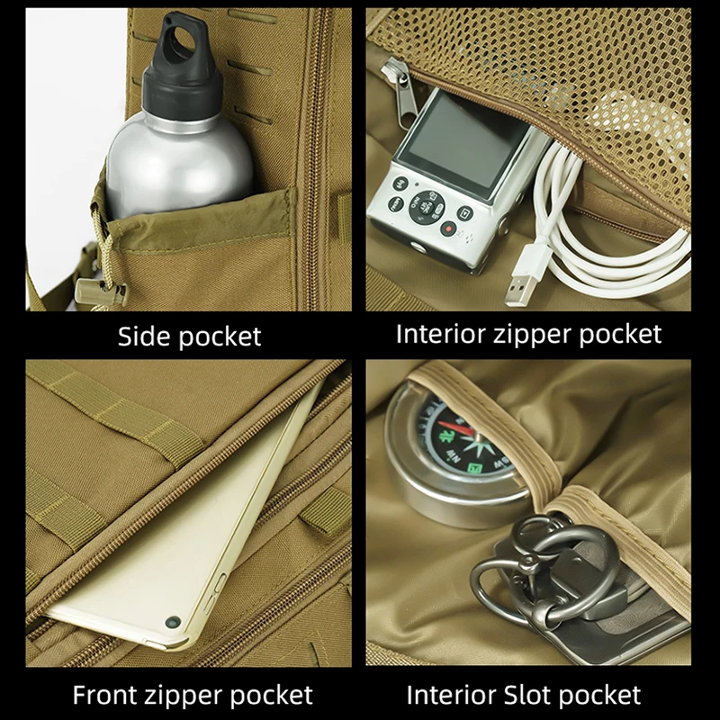 Mochila táctica de escalada Molle, bolsa de almacenamiento deportivo para senderismo, senderismo al aire libre, pesca, Camping, mochila para equipaje de fin de semana para hombres - imagen 5