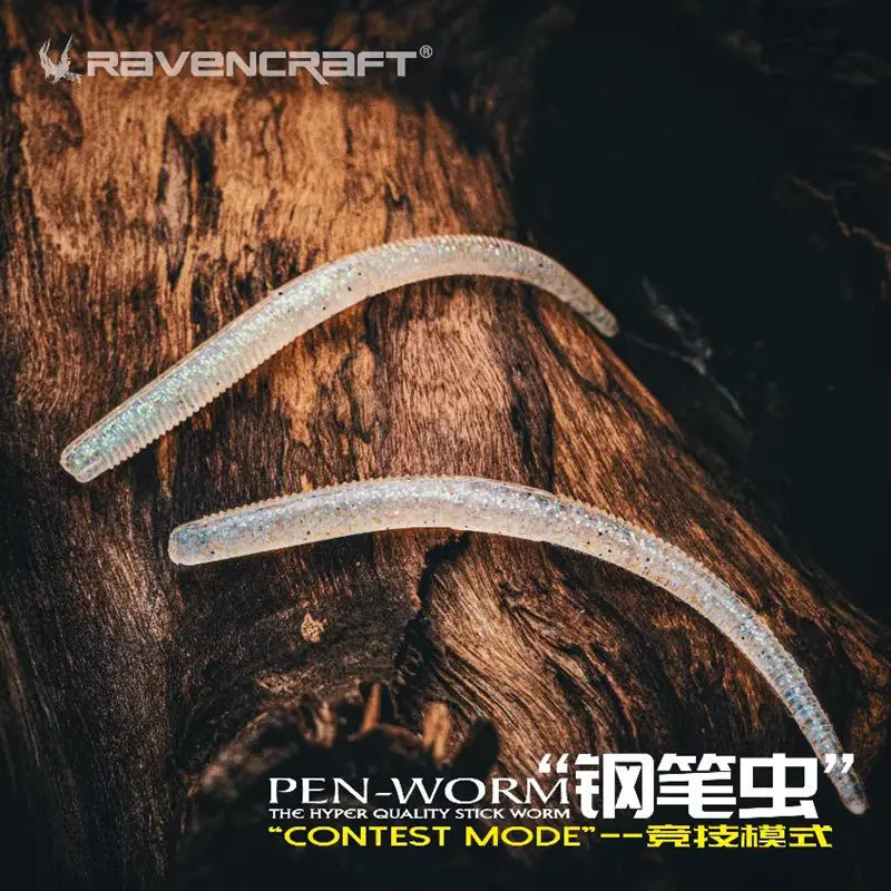 7/8 Uds Ravencraft Pen-Worm Wacky Worm 105mm/120mm cebos de silicona suave de hundimiento lento Pesca de carpa para señuelo de Pesca Artificial de trucha - imagen 3