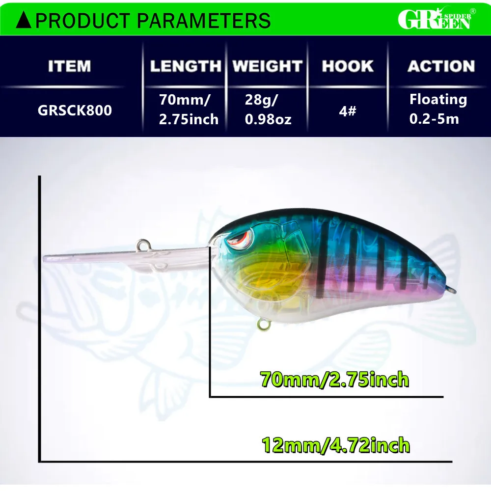 GREENSPIDER Jerkbait flotante 70mm – Señuelo artificial para lucio - imagen 3