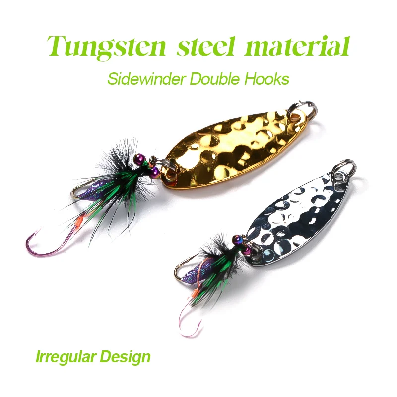 Wondersee, 4 Uds., 3 uds., cucharas de Metal, plantilla giratoria de Metal, 1,8g, 2,5g, 3,5g, 5,3g, señuelo para trucha, perca, salmón, Wobbler, hoja de sauce - imagen 4
