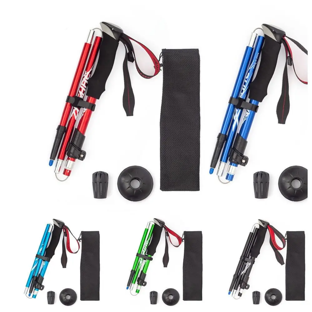 Bastones de senderismo de aluminio para exteriores, cerraduras ajustables rápidas, bastones para caminar de 3 secciones, bastón telescópico ultraligero para campo traviesa - imagen 5