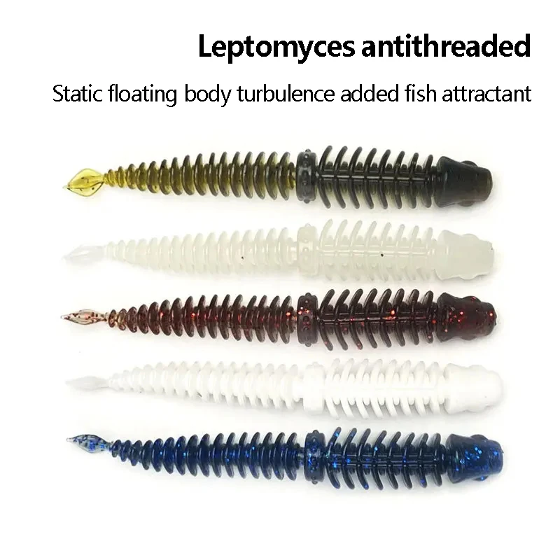 Cola de Pintail de agua flotante de segunda generación, gusano suave, Material TPE biónico, cebo Luya negro, 7cm/1,66g - imagen 5