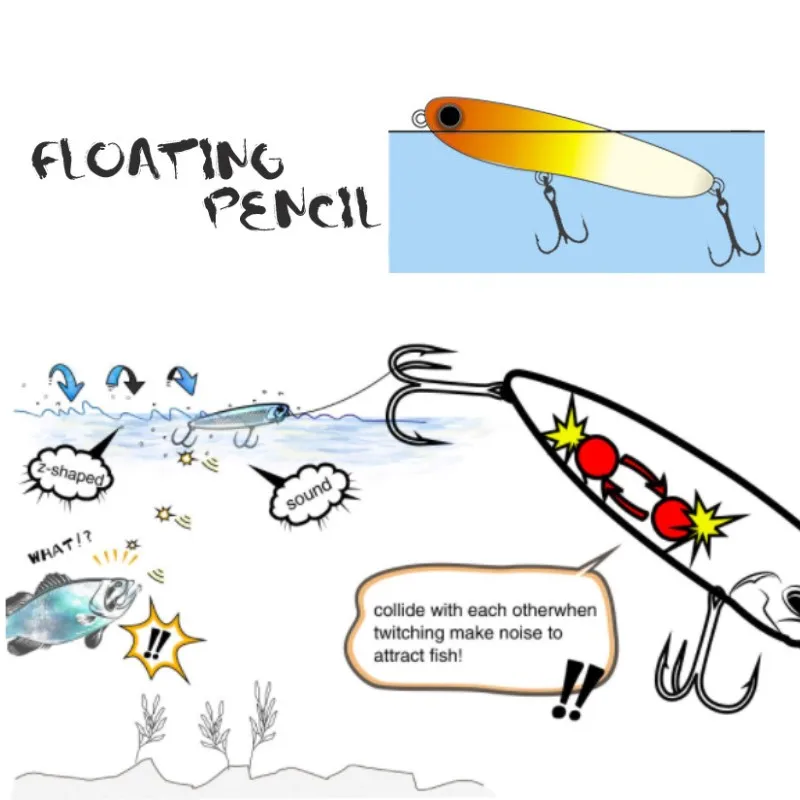 Fishing lure 2023 Topwater Lure Surface Walk The Dog Bass StickBait WTD Pencil 67mm 6.5g tackle house resistance cronuts 67 - imagen 4