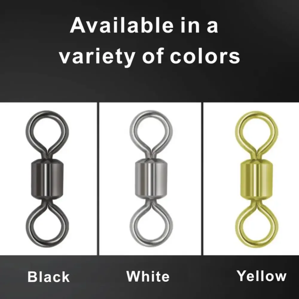 50 Uds. Conector de pesca giratorios, conector de pesca giratorio fuerte, conector de acero inoxidable, rodamiento de barril de anillo sólido - imagen 4