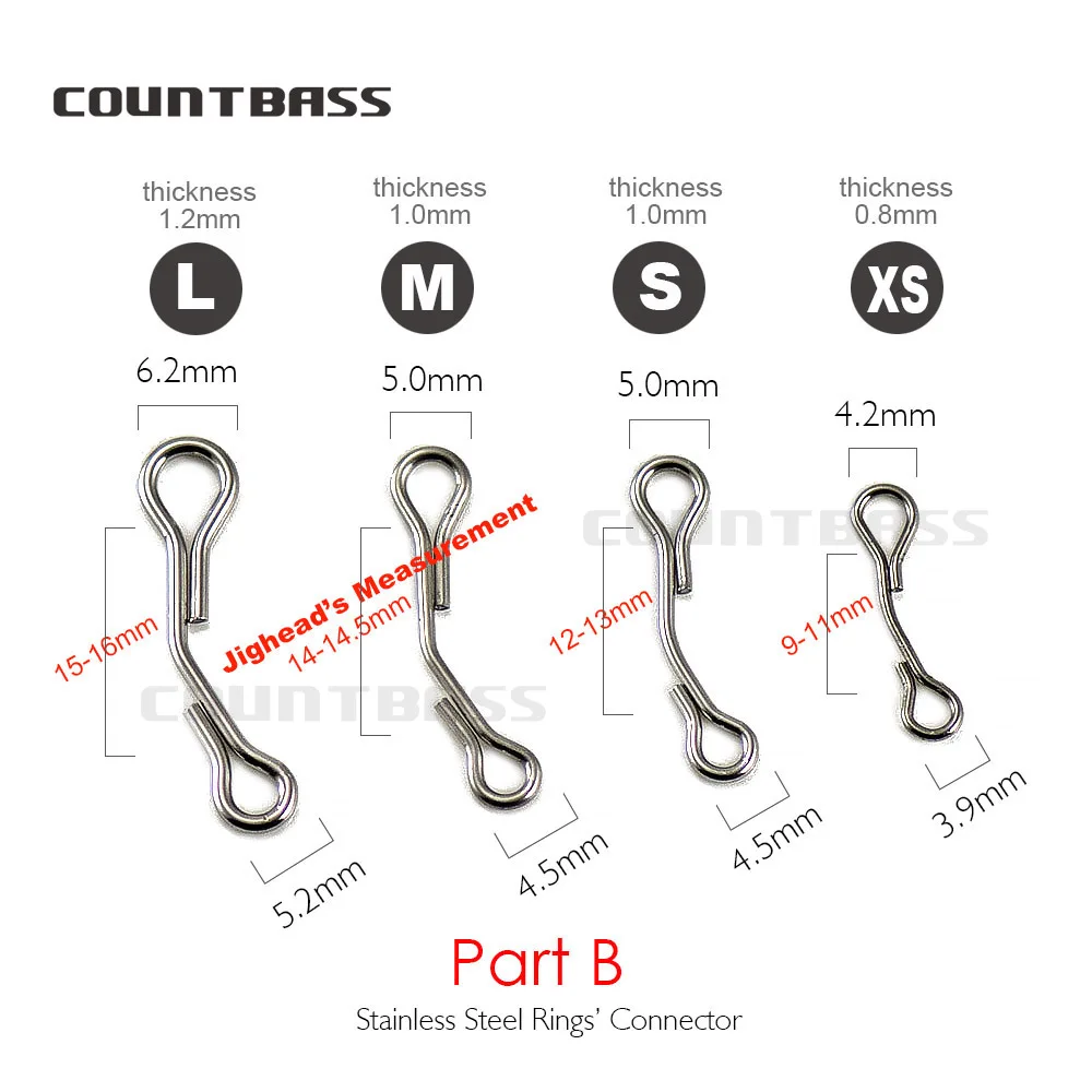 COUNTBASS 50 Uds 100 Uds Pin de centrado de resorte y formas de cables de conector para bloqueo de tornillo en cabezales componentes de Señuelos de Pesca - imagen 5