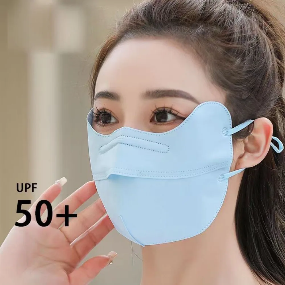 Mascarilla de seda transpirable para deportes al aire libre, Máscara protectora solar Anti-UV, bufanda para cubrir la cara, gran oferta - imagen 5