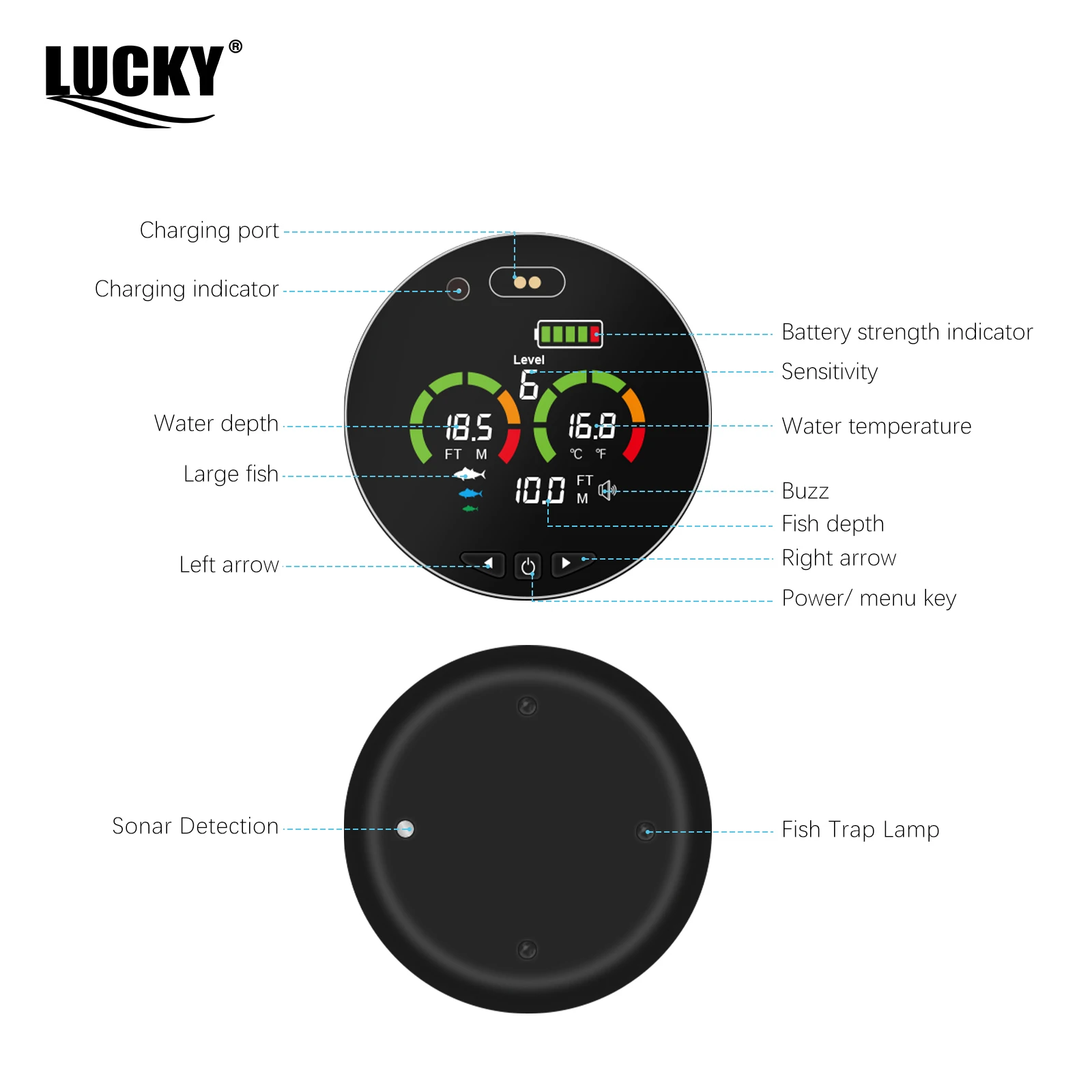Sonar portátil buscadores de peces señuelo de pesca ecosonda Manual ruso FF202 - imagen 5