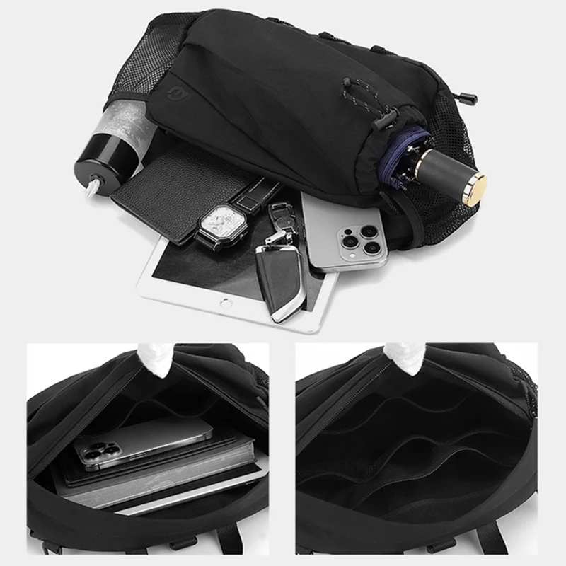 Riñonera de pesca multifunción con correa en forma de U, bolsa de pecho para correr al aire libre, bolsa de aparejo para ciclismo, riñonera portátil para deportes y caza - imagen 5