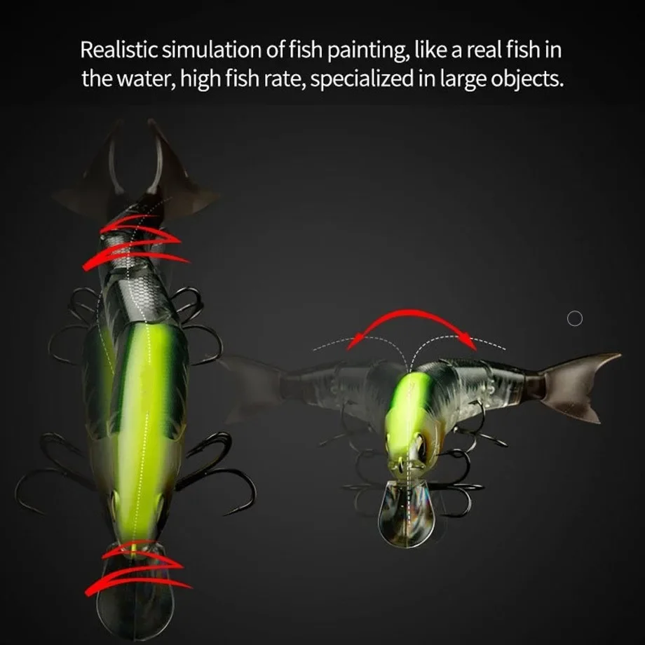 Señuelos Balam, cebo de natación, señuelo de pesca articulado, cebo duro flotante con señuelo de pesca Jerk para cebo grande, Lucio, pececillo - imagen 5