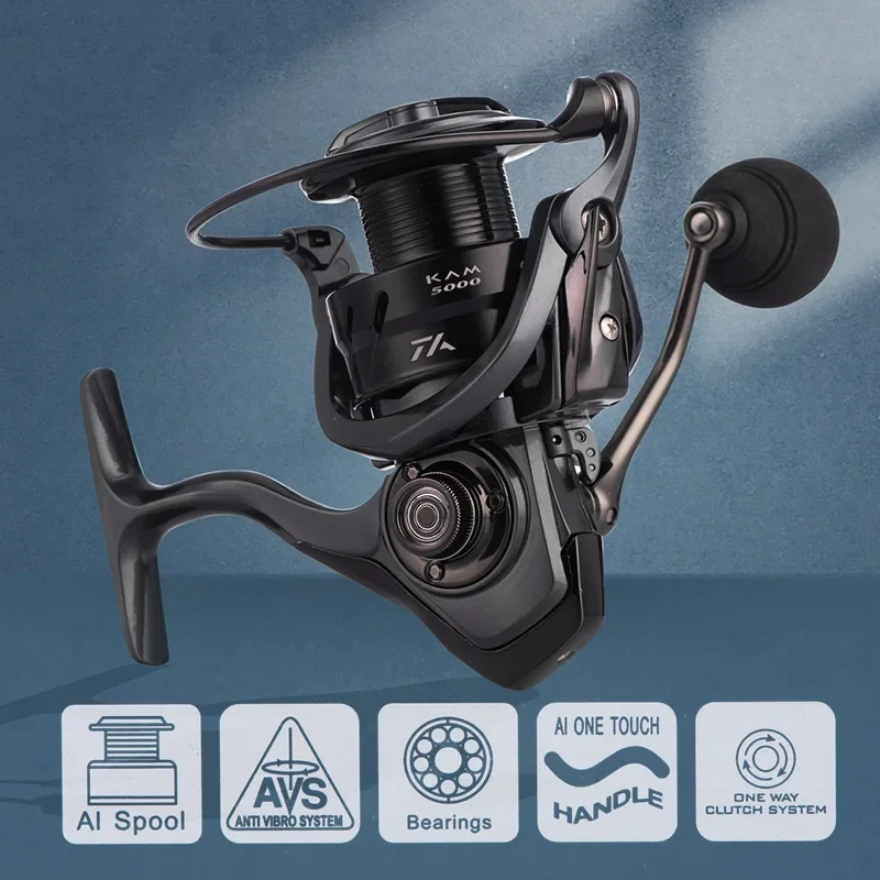 Carrete giratorio de pesca Mavllos Vena 1000-5000 carrete poco profundo arrastre máximo 11,5 KG relación 6,2: 1 carrete de pesca de agua salada de Metal ultraligero - imagen 3