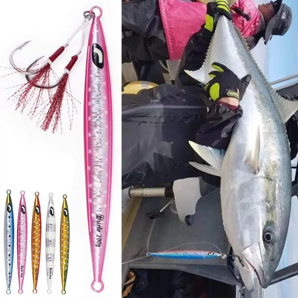 100g150g200g250g300g plantilla de Metal Shore Jigging Pebble Stick cebo agua salada Vertical señuelo de pesca de aguas profundas atún Marlin Wahoo Mahi